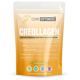Creollagen™ – Premium 5,000mg Creatine Monohydrate & 13,000mg Collagen Hydrolysed Peptides Blend with Vitamin C | Strength, Recovery, Joint & Skin Support | 30 Servings | Made in UK (Amalfi Lemon)