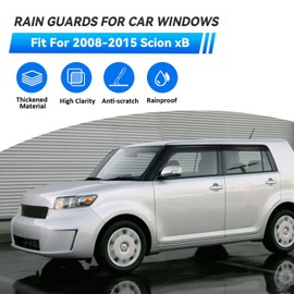 LQQDP 4pcs Smoke Tint Sun Rain Guard Vent Window Visors Compatible with 2008-2015 Scion xB, Outside Mount Tape On Style Acrylic Set of 4 Front+Rear