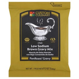Custom Culinary PanRoast Low Sodium Brown Gravy Mix, 12 Ounce -- 8 per case.