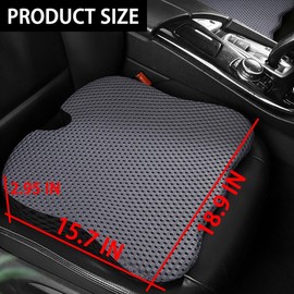 TSUGAMI Car Seat Cushion, Auto Gel Infused Memory Foam Cushion for Driver Comfortable Driving Hip Pressure Relief Office Chair, Universal for Vehicles and Office Chairs (Gray/Black)