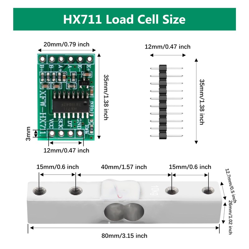 Binghe HX711 AD Amplifier Module + 10 kg Weight Sensor