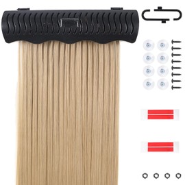 Fehoka Hair Extension Holder holder for Washing,Styling, Packing and Storing,Hair Extension Holder holder for salons,bathrooms, beauty shops, cloakrooms.4 quick&easy Installation Modes With Tool.