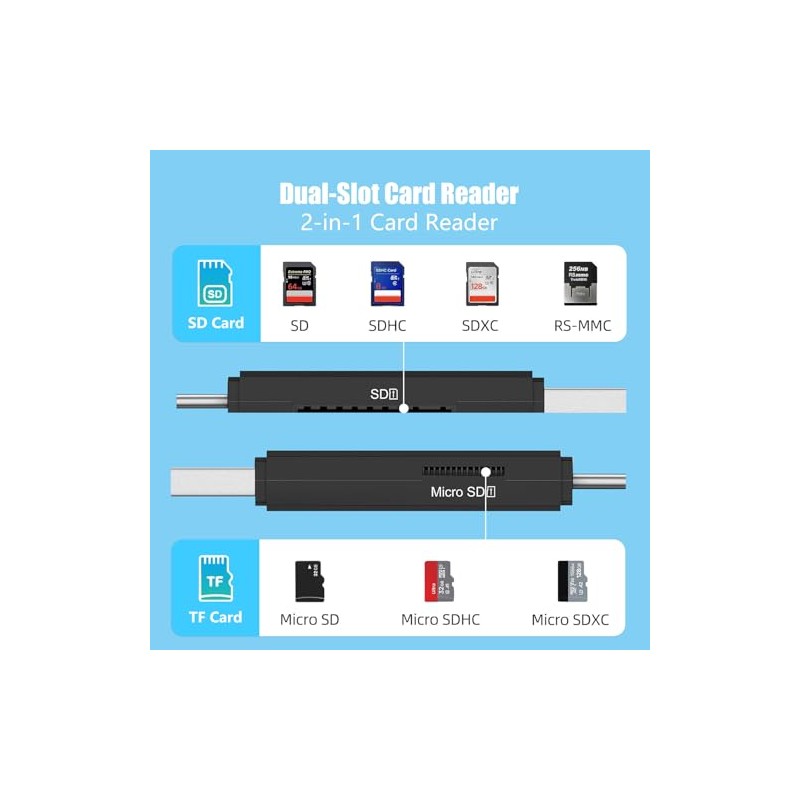 Lector de tarjetas SD USB 3.0 y USB C, adaptador
