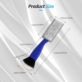 RGOAANC Double Head Brush for Car Clean, Car Duster, Universal Double Ended Portable Cleaning Brush, Car Interior Dust Sweeping Soft Brush for Cleaning Dashboard, Air Vent, Leather, Panels (Blue)