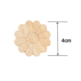 MUXSAM 10 x Unpainted Round Wood Carvings European Carvings with Flower Pattern for Furniture Doors Cabinet Doors, 4 cm