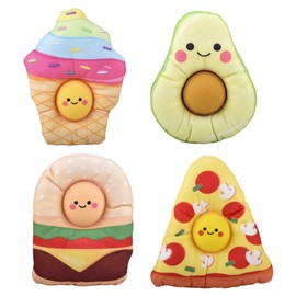 Set of 4 Bubble Popper Plush – 5.5" Food-Inspired Fidget Toys with Popper Center, Forest & Twelfth Perfect Pop It Fidget Toys for Stress Relief and Sensory Play, Fun Fidget Toy Poppers for Kids