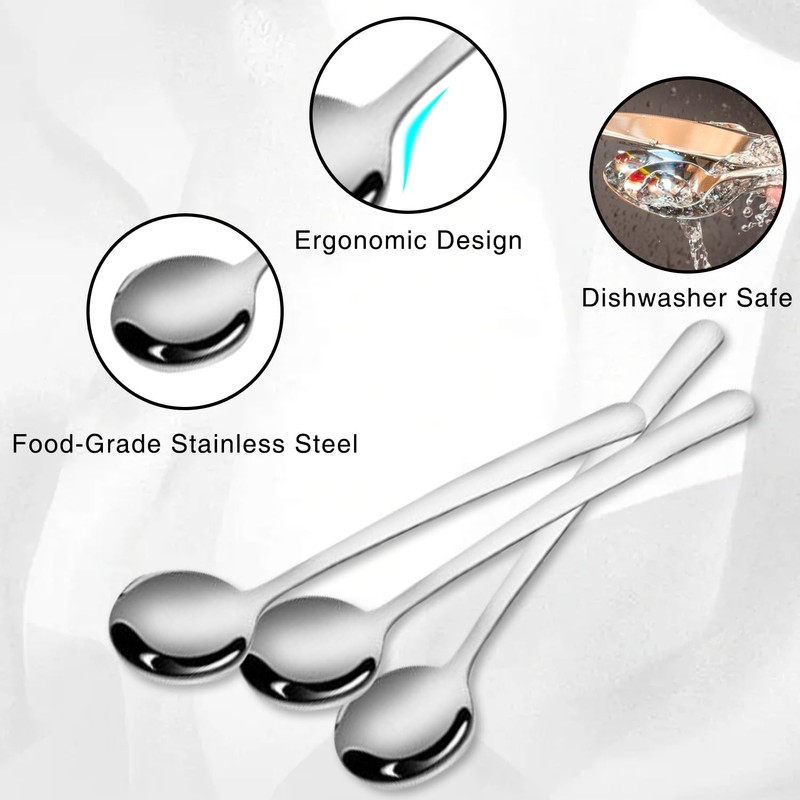 Leogony 8 PCS Small Spoons, Stainless Steel Mini Spoon for
