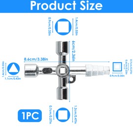 Set of 2 universal keys, control cabinet keys, 4-way multifunctional key, electric cabinet key, square key for control cabinets, taps and lifts, robust and durable (set A)