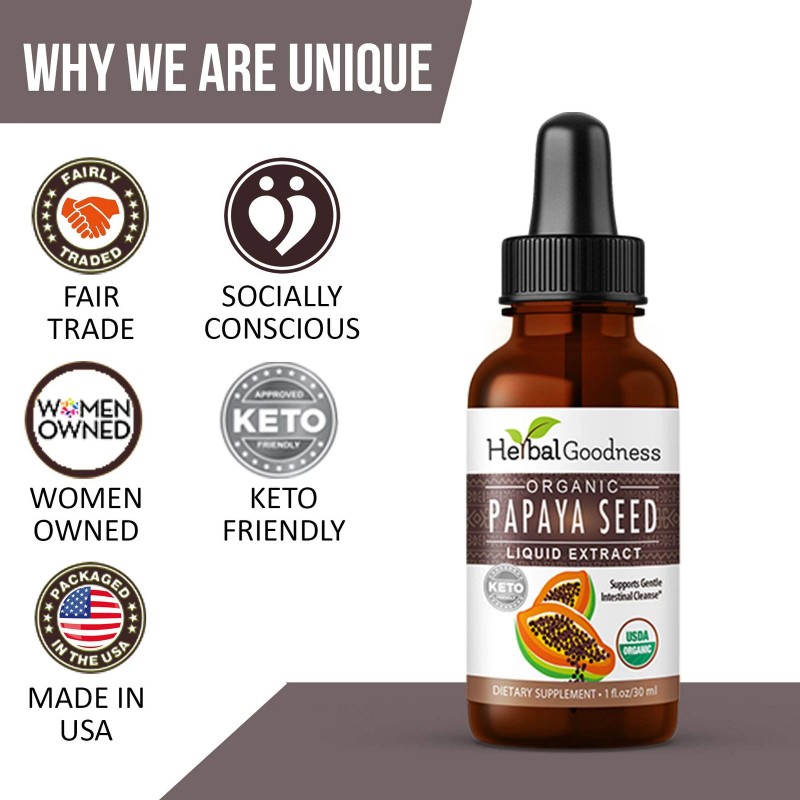 Herbal Goodness Organic Papaya Seed Powder Capsules Digestive Health Immune