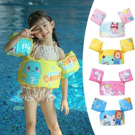 Kids' Cartoon Life Vest with Buoyancy Arm Floats for Swimming lf360 Vest Buoyancy Coat Pink Flower 3ea
