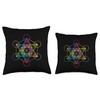 Sacred Geometry Metatron's Cube Chakra with Geometric Throw Pillow