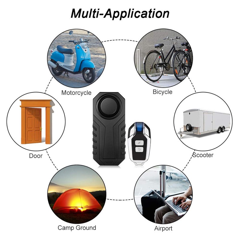ONVIAN 2-Pack Upgraded Motion Sensor Alarm Wireless Anti-Theft Motorcycle Bike