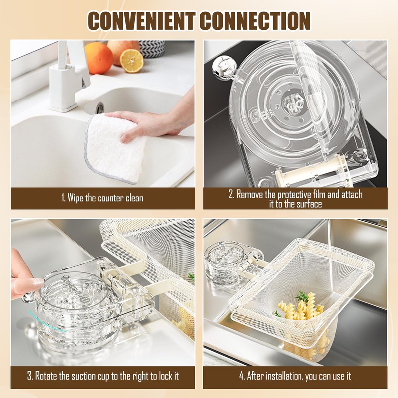 Sink Strainer, Sink Strainer with Suction Cup, Kitchen Sink Strainer