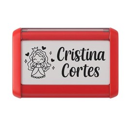 Sello Personalizado Para Marcar Ropa Tinta Textil Prendas Niños 4.7x1.8 cm Agrega Nombre y Dibujo