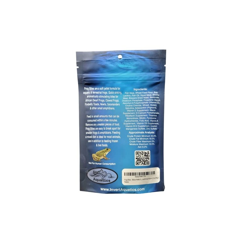 Invert Aquatics Frog Bites - Moist Pellet Sinking Diet for