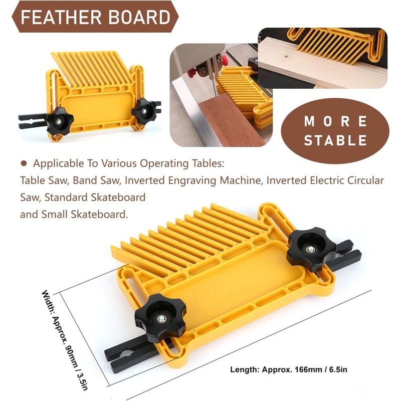 2Pcs Woodworking Featherboard, Table Saw AccessoriesBoard Set, Adjustable Woodworking Safety