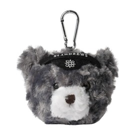 St Andrews 042-5984324 Continuous Classic Product Ball Pouch [Teddy Bear Series] (Carabiner Included) / Golf Bear, 020_grey