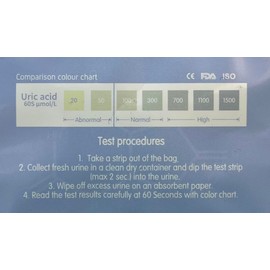 Uric Acid Gout Urine Test Strips GP/Pro Use CE Marked (5)