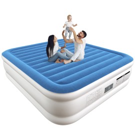 Lavisx King Air Mattress 20 Inches High King Air Bed Mattress with Built in Pump 1 Button to Start Inflate Deflate 3 Mins Fast Self Inflating Air Mattress Suitable Indoor Outdoor
