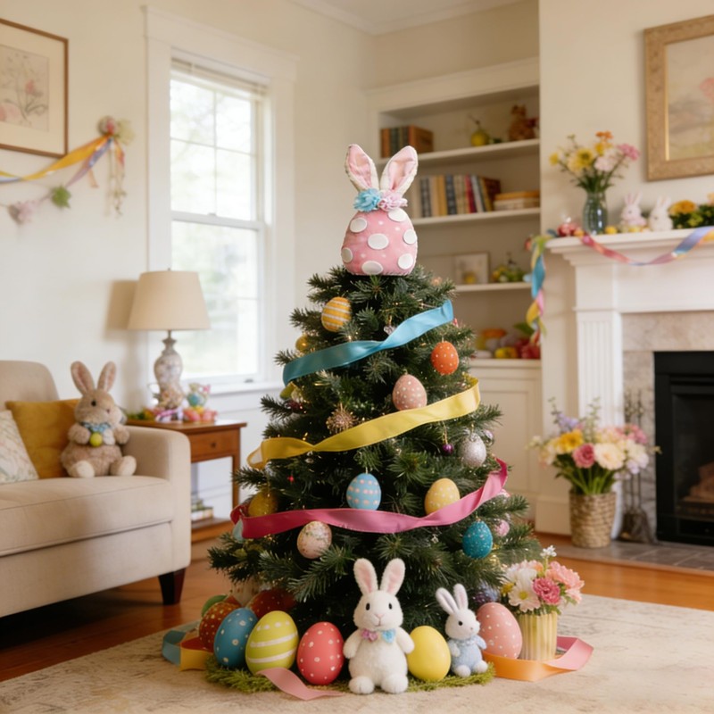 Easter Christmas Tree Topper Decorations, 9 Inches Large Easter Christmas