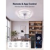 Bladeless Ceiling Fan with Light, 20 Inch Low Profile Flush
