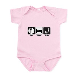 CafePress Eat. Sleep. Train. (Dog Trainer) Infant Bodysuit Cute Infant Bodysuit Baby Romper Petal Pink