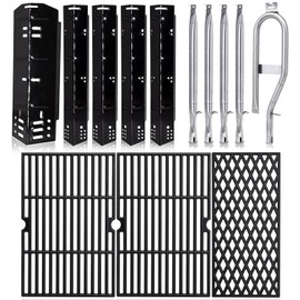 Hiorucet DGH474CRP Replacement Parts for Dyna Glo 5 Burner, Cooking Grates, Heat Plate Tents and Burners for Dyna Glo Grill Replacement Parts DGH474CRP, DGH483CRP, DGH474CRN-D, DGH474CRN, DGH485CRP.