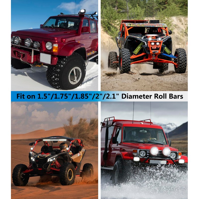 VAZESWIN 2PCS UTV Light Bar Mounts, Sturdy Aluminium Alloy LED