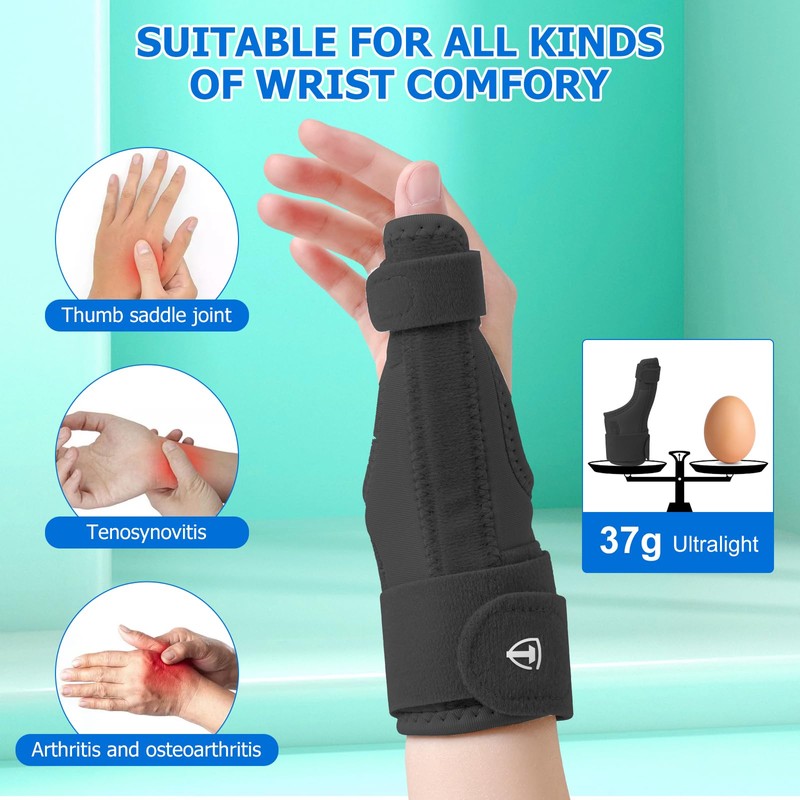 ZAHRVIA Ergonomic Thumb Splint Right & Left, Breathable and Soft