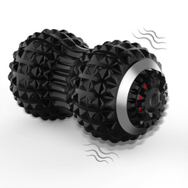 Uppye Vibrating Massage Ball for Pain Relif, Mobility Ball for Physical Therapy and Workout Recovery, Deep Tissue Myofascial Release Tools - Back, Shoulder (Peanut Head Vibrating Massage Ball Black)