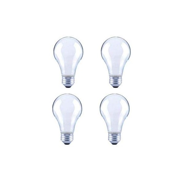 EcoSmart 60-Watt Equivalent A19 Dimmable Energy Star Frosted Filament LED Light Bulb Bright White (4-Pack)