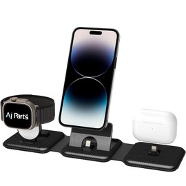 WIKIPARTS 30W 3 in 1 Fast Charging Dock Station Magnetic Wireless Charger Pad Stand Compatible with i phone 13, i phone I3 Pro, i phone 13 Pro Max Black