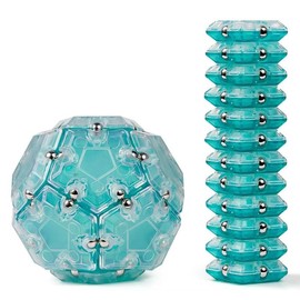 Aqua Geode Sphere Magnetic Fidget Toy Set: Quiet Sensory Tool for Adults, Stress Relief & Anxiety Relief, ADHD Aid for Office Desks | Top Gadget Gift & Stocking Stuffer - Color: green