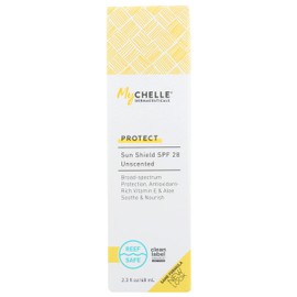 MyCHELLE Dermaceuticals Sun Shield SPF 28 Unscented Cream, Vegan, Cruelty Free, Non GMO, 2.3 Fluid Ounce (Pack of 1)