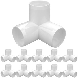 letsFix 1-1/2" PVC Fittings 3 Way (10-Pack) Furniture Grade, Elbow Connector, Heavy Duty for DIY Furniture, Frames, UV Resistant - Compatible with 1-1/2" Schedule 40 PVC Pipes‌