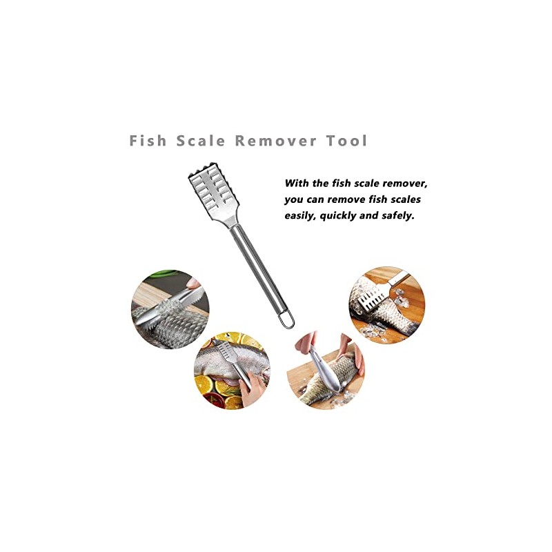 JINSHIN Fish Scaler, Fish Scale Remover, Fish Scale Scraper, Fish