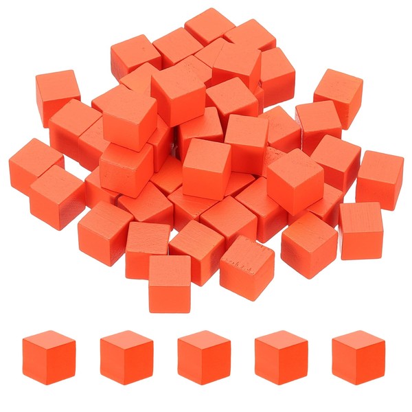 sourcing map 50 Pcs Wooden Blocks, 1 Inch Square Natural