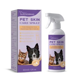 Pet relieving skin spray relieving dog and cat skin itching and removing mites