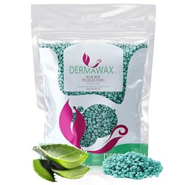 DERMAWAX Dermawax Aloe Vera Film Wax Beads 1000g - Stripless Waxing for Full Body, Face, Bikini, and Brazilian Hair Removal - Soft, Low-Temperature Made in Italy for All Skin Types (1 kg, Aloe Vera)