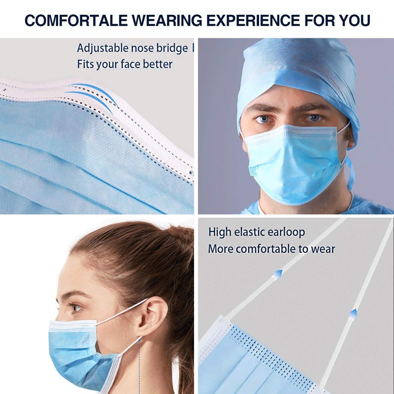 100 Pack Medical Disposable Face Masks for Protection, 3 Layers