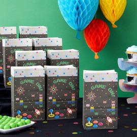 Black Party Favor Bags, Video Game Treat Bag (5.1 x 8.7 x 3.25 In, 36 Pack)