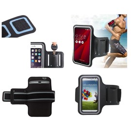 DFVmobile - Armbandtasche Sport Armband Berufsausrüstung Wasserabweisende aus Neopren Premium für BQ Mobile BQS-4560 Golf - Schwarz