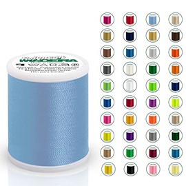 Madeira Polyneon 40 Original | 1,000 m Spool | Embroidery Thread for Embroidery Machine | Machine Embroidery Thread | Yarn for Embroidery | Embroidery Set (1675 Baby Blue)