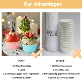 Laurraine Pack of 150 Muffin Cases Paper, Cupcake Muffin Cases Made of Aluminium Foil, Waterproof and Oil-proof Baking Cups Paper, Cupcake Moulds Paper for Wedding, Birthday, Party, Christmas Party