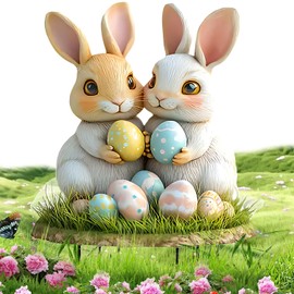 Quixion Easter Bunny Garden Stake for Sticking, Easter Decoration Outdoor, Garden Easter Garden Stake, Garden Stake, Spring Decoration, Easter Bunny, Large Easter Decoration, Outdoor for Outdoor and