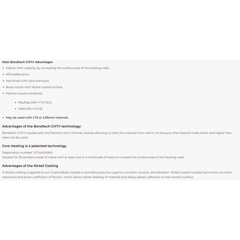 Bondtech CHT® Coated Brass Nozzle 0.4 mm – 1 Piece