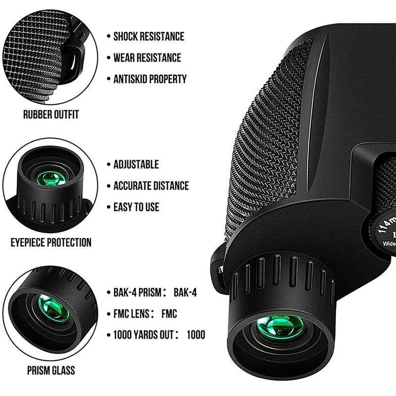 Yotsuba Compact Binoculars, Foldable Waterproof BAK-4 Binoculars 10 x 25