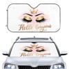 Hello Gorgeous Car Front Windshield Sun Shades, Gold Eye Eyelash
