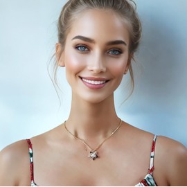 Jovialpixie 14K CZ Gems 3D Black Flower Lily Pendant Necklace for Women with Adjustable 16-18 Inch Chain (Premium Reusable Gift Box Included) Romantic Jewelry for Wife, Girlfriend, Mom, Daughter (Birthday, Anniversary, Valentine’s Day, Graduation, Christ