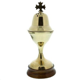 Incense Burner with Wood Base